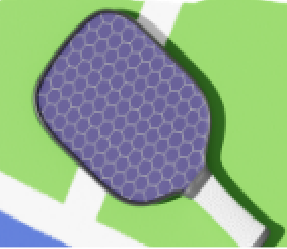 Purple Pickleball Paddle on top of a green pickleball court