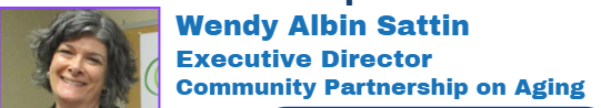 Picture of Wendy Albin Sattin words community partnership on aging then programs and services