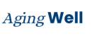 The words Aging Well in dark blue lettering