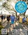 tree lined sidewalk with several joggers of all ages running in the Stormwater run-off.